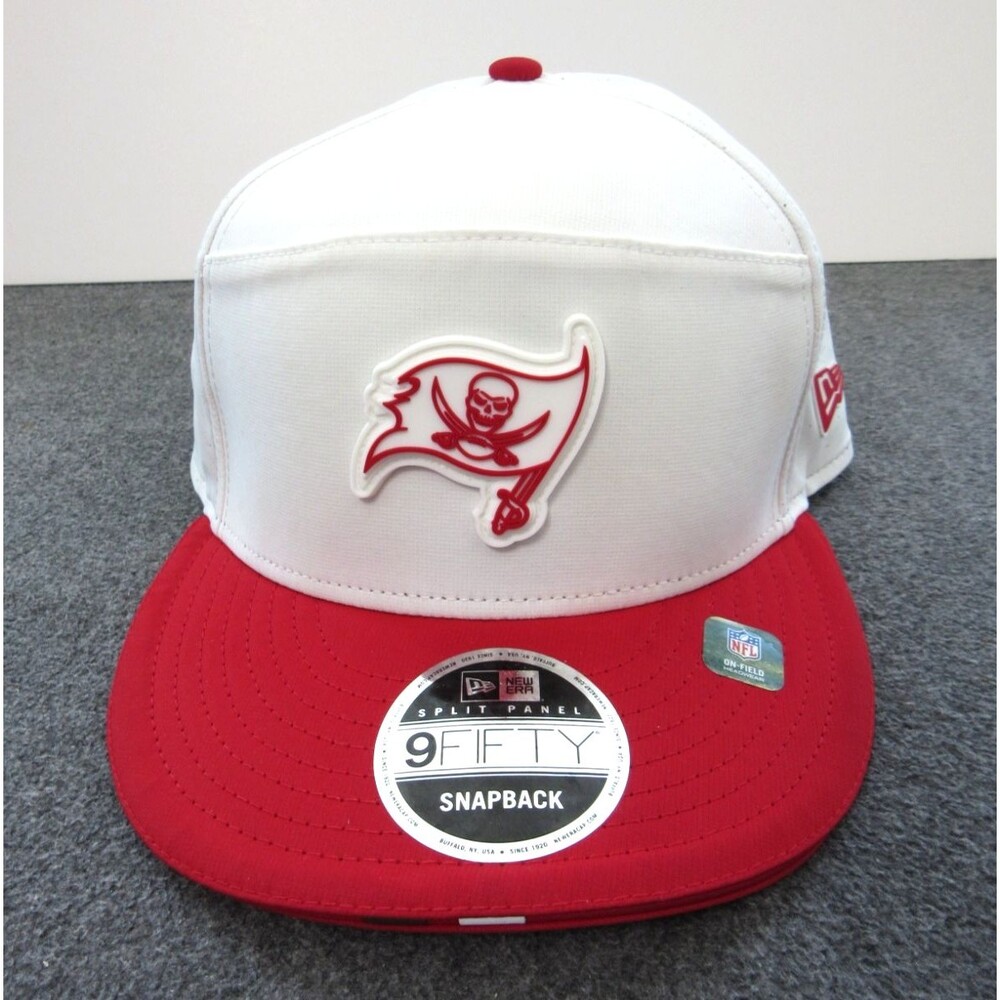 NFL Tampa Bay Buccaneers Split Panel Hat Cap New Era 9Fifty Snapback Red White